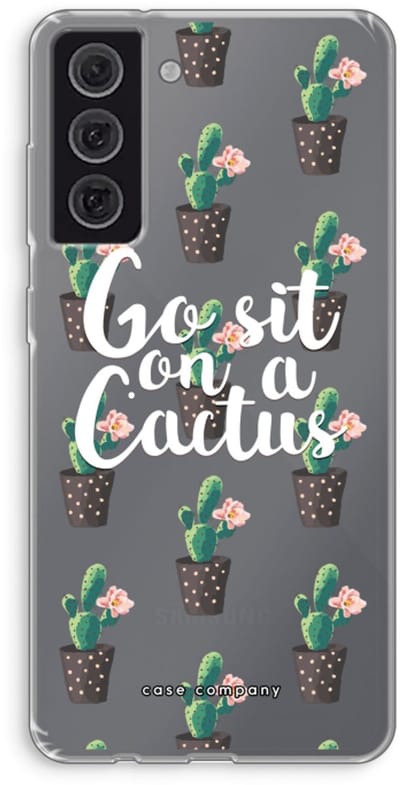 Case Company® - Hoesje geschikt voor Samsung Galaxy S21 FE hoesje - Cactus quote - Soft Cover Telefoonhoesje - Bescherming aan alle Kanten en Schermrand