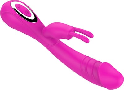 Cupitoys® Tarzan vibrator met rabbit met reliëf - 2 in 1 - 20cm - Roze - 30 standen - Vibrators voor vrouwen en mannen - Sex toys voor vrouwen en mannen