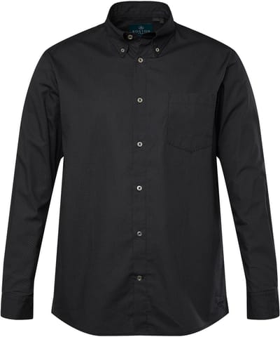Boston Park - Heren - Overhemd lange mouwen minimalistisch motief Comfort Fit - Zwart - Maat XL