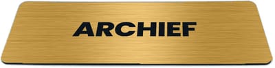 Deurbordje Goud-look met tekst archief - Formaat 150 x 50 mm x 1,6 mm - Zelfklevend | Luxe uitstraling | Geborstelde Gouden toplaag | Gratis Verzending | Decoporta