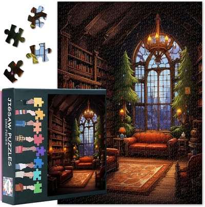 1000 Delige Volwassen Puzzel: Uitdagend Boekenrek Thema Jigsaw - Moeilijk & Mooi Thuisdecor
