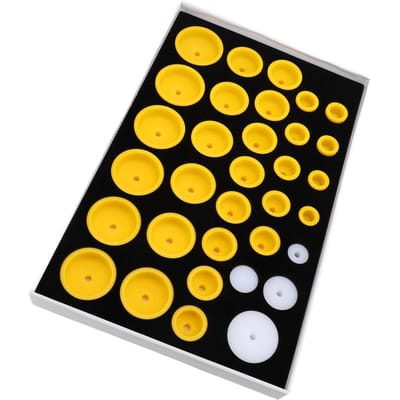 Horlogedrukker Matrijzenset 33 Matrijzen Stalen Reparatiegereedschap Professioneel Horlogebodemkast Drukker Matrijzen Gereedschap voor 6173 6175 Horloge yellow