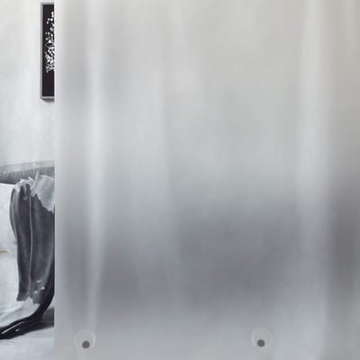 Douchegordijn Waterdicht - Badkamer Gordijn - Douchen en Baden - Verzwaarde Onderkant - 183x183cm - Mat Glas