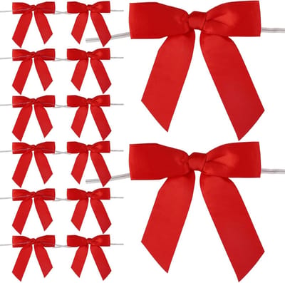 50 Stuks Rode Satijnen Strikken 9×9 cm Klaar om te Gebruiken voor Cadeaus, Feestdecoraties en Creatieve Projecten
