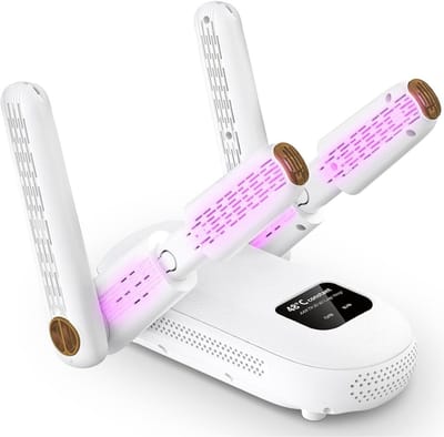 GELLDG Elektrische schoenendroger - Schoendroger - kan twee paar schoenen drogen - met 1/3/6 uur timer en twee ventilatorsnelheden - UV-lamp - opvouwbaar ontwerp - geschikt voor schoenen, handschoenen, mutsen, sokken, skischoenen