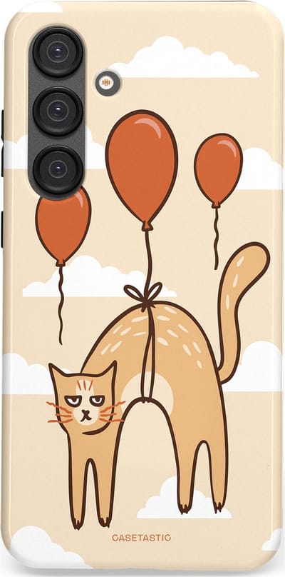Casetastic Hoesje Geschikt voor Samsung S25 Plus - Stijlvolle Beschermende Duo-layer Case - Kattenfeest Ballonnen