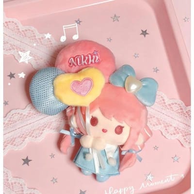 Infinity Nikki Starry Dream Encounter Pluche Sleutelhanger Chibi Ballon Hart Decor Zacht Pluizig Tas Hanger Voor Game Fans Cadeau 10cm gray