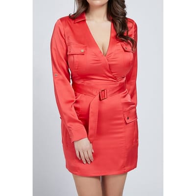 GUESS Marciano By  Kimberly Shirt Dress Citrus Paradisi Citru Size: 38 | Mini Dresses Outlet | Dames | Blauw