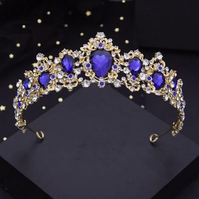Paarse Kristallen Bruiloftskroon voor Koningin Bruid Hoofdtooi Mode Tiara's Haaraccessoires Meisjes Prom Hoofdversieringen Sieraden