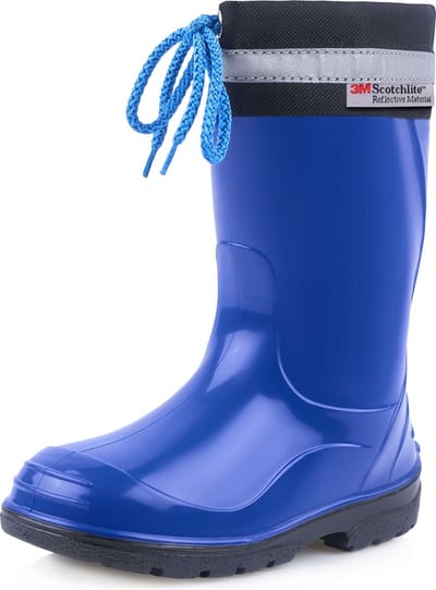 Ladeheid Kinder Regenlaarzen - Rubber - Hoog met Veters - PVC - Waterdicht – Blauw Zwart – 26 - LA-LMG-972-Kim