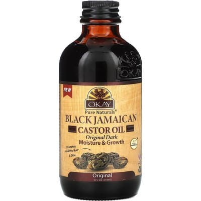 Okay Pure Naturals, Huile de ricin noire jamaïcaine, Original Dark, 4 fl oz (118ml) beige