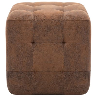 vidaXL - Poef - 2 - st - 30x30x30 - cm - kunstsuède - bruin