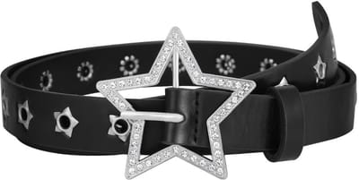 Dailygoods- Leren Riem Verstelbaar - Punk Riem - Retro Accessoires - Damesriem - Zwart - 2,7 cm Breed