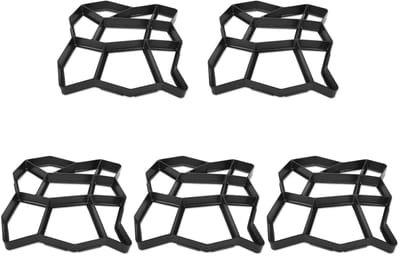 Betonvormen Set - Doe-het-zelf mallen - Tuinpaden Aanleggen - Stevig Kunststof - 43x43x4cm - Zwart