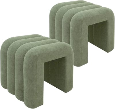 Set van 2 moderne, comfortabele poefs in groen