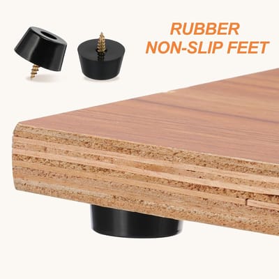 14x Set Antislip Rubberen Voeten met Schroef voor Meubels, Snijplanken en Elektronica - Zwart