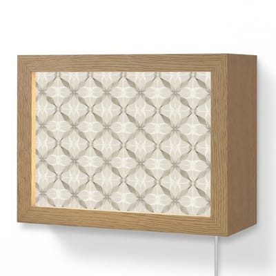 Wandlamp 20x15 cm - Oplaadbaar - Grafisch - Patroon - Grijs - Wandlampen binnen woonkamer - Slaapkamer lamp met kabel - Decoratieve nachtlamp - Vloerlamp snoer