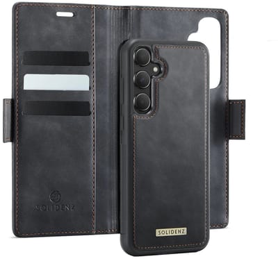 Solidenz Luxe 2-in-1 Wallet Hoesje geschikt voor Samsung Galaxy A17 - Magnetisch Afneembare Case - Zwart
