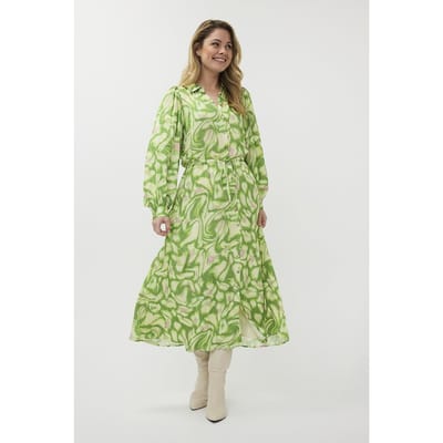 EsQualo Dress Long Floral Treasure Print Maat: 34 | Maxi Jurken Outlet | Dames | Groen