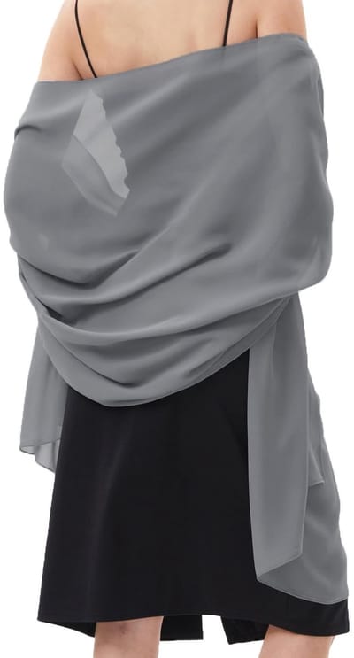 Chiffon Sjaal voor Avondjurk - Elegante Bruiloft Stola voor Bruid en Gast - Lichtgewicht Dames Sjaal voor Reis en Zonbescherming - Stijlvolle Accessoire in Grijs