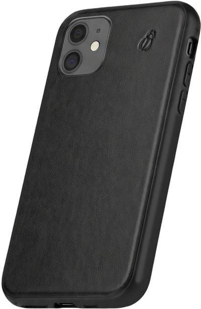 BeetleCase, Hoesje geschikt voor iPhone 11 - Versterkt Leer, Zwart