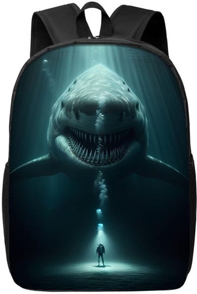 Haaien Rugzak | Haai Rugzak | Megalodon Rugzak | Stoere Rugzak | Dieren Rugzak | Rugzak Meisjes | Rugzak Jongens | Mooie rugzakken met haaienbek | 15 - 20 liter | Kinder Rugzak