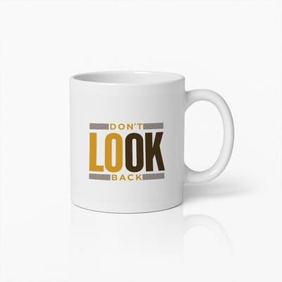Koffiemok 330ml – "Kijk niet terug" Motivatie Quote Design – Inspirerend Cadeau voor Kantoor, Thuis, Studenten