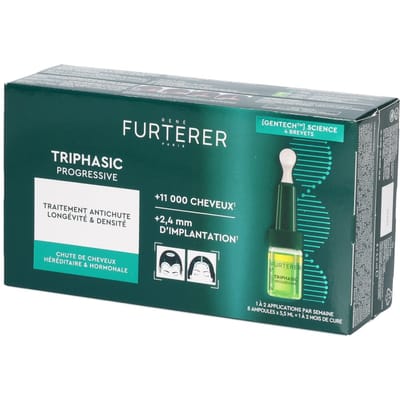René Furterer Triphasic Progressive, Behandeling Tegen Haaruitval Voor Levensduur & Densiteit Erfelijke & Hormonale Haaruitval 8fl.