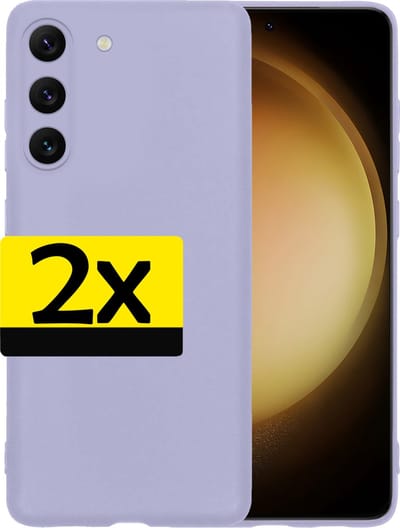 Hoesje - 2 Stuks - Geschikt voor Samsung Galaxy S23 - Sterk & Shockproof - Case Siliconen - Back Cover - Telefoon Hoes - Telefoonhoesjes - Lila