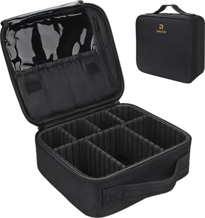 Grote make-up organizer voor reizen met verstelbare verdelers - Cosmetische koffer voor makeup en toiletartikelen