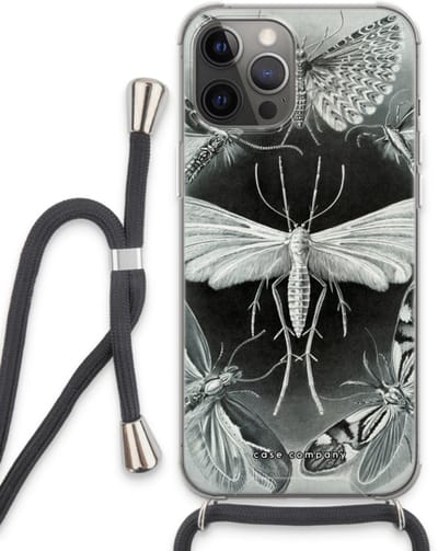 Case Company® - Hoesje met koord geschikt voor iPhone 13 Pro Max hoesje met Koord - Haeckel Tineida - Telefoonhoesje met Zwart Koord - Bescherming aan alle Kanten en Over de Schermrand