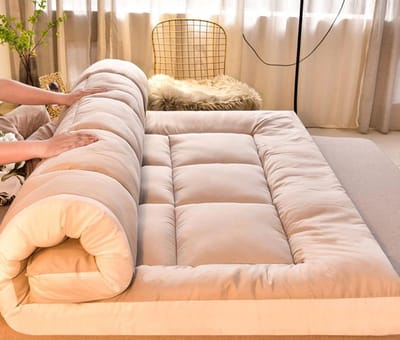 Vloer Matras - Japanse Matras Slaapmat - Comfortabele Slaap - Ademend Katoenoppervlak - 120x200cm - Groen