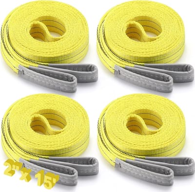 4 Stuks Zware Hefbanden 2 Inch x 15 Voet Polyester Met Hoge Capaciteit