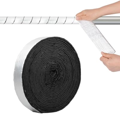 JHUBERS- Buizenisolatie Superieure Bescherming - Schuim/Aluminiumfolie - 1000x5x0,5cm - Waterdicht - Brandwerend - Weersbestendig - Isolatiewikkel