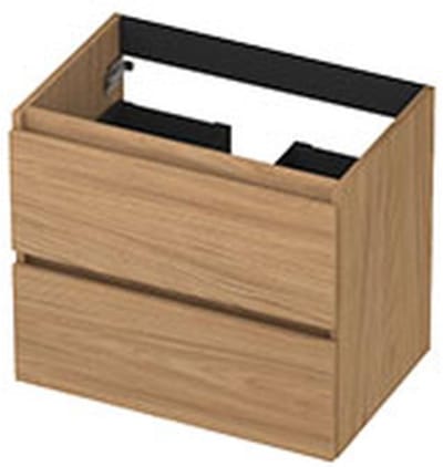 INK - Onderkast 2 Laden Greeploos met Houten Keerlijst - 600x400x520 Mm - Blank Eiken
