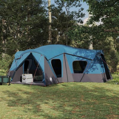 vidaXL - Familietent - 14-persoons - Blauw - 185T - Polyester - met - PU - Coating