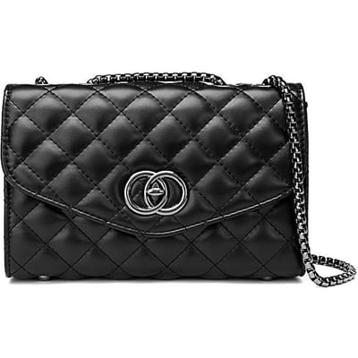Damestas Mode Multifunctionele Forensentas Zomer Eenvoudig Diamant Ruitjes Ketting Kleine Vierkante Tas Enkele Schouder Crossbody zwart
