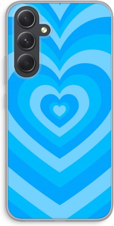 Case Company® - Hoesje geschikt voor Samsung Galaxy A54 hoesje - Hart Blauw - Soft Cover Telefoonhoesje - Bescherming aan alle Kanten en Schermrand