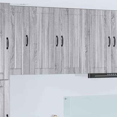 vidaXL - Wandkast - LUCCA - Grijs - sonoma - 80 - x - 31 - x - 80 - cm - Bewerkt - hout