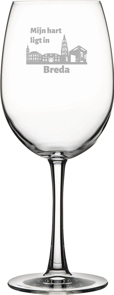 Gegraveerde Rode wijnglas 58cl Breda