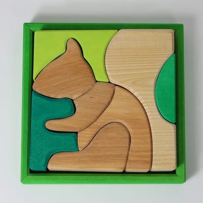 GRIMMS houten bouwset groen eekhoorn 1 jr+