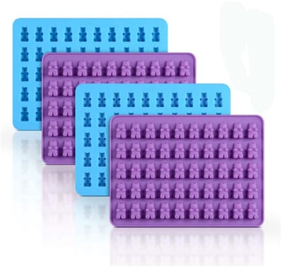 EXCITAT Mallen - Siliconen mallen - Gummybeer mallen - Chocolade gummy mallen - Verpakking van 4
