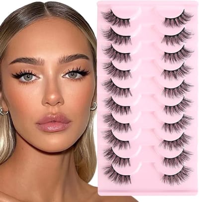 3D Volume Band Wimperextensions Set, DIY Cluster Wimpers, Natuurlijke Wispy Wimpers voor een Kat-Oog Look, Herbruikbare Korte Valse Wimpers voor Dagelijks Gebruik en Optredens