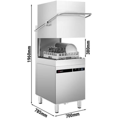 GGM Gastro Durchschubspülmaschine - Touch - 9,66 kW - mit Reiniger-, Klarspüler- & Laugenpumpe