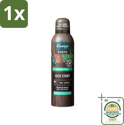 1 x Kneipp Douche Foam Men 200 ml- Douchefoam - Ceder - Jojobaolie - Vegan - Schuim