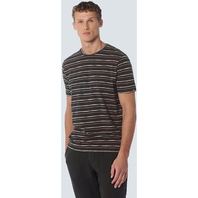 No Excess T-shirt Crewneck Multi Coloured Stripes Night Maat: S | T-shirts met Print Outlet | Heren