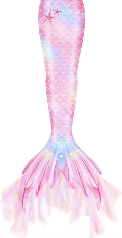 Joya Kids® Zeemeermin staart met kanten franjes | Roze Mermaid Staart | Prinsessen jurk | Verkleedkleding meisje | Maat 110