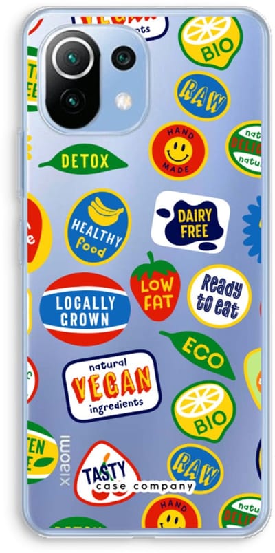 Case Company® - Hoesje geschikt voor Xiaomi Mi 11 Lite hoesje - Fruitsticker - Soft Cover Telefoonhoesje - Bescherming aan alle Kanten en Schermrand
