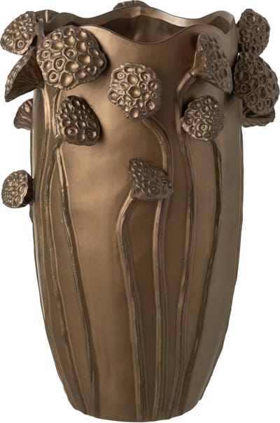 J-Line vaas Lotus Pod - keramiek - koperkleur - large