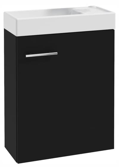 Deftrans Small Serie - Hangende Badkamerkast met Wastafel - 50x70 cm - Zwart